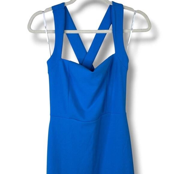 Lulus NWOT Glamorous Dedication Blue Sleeveless Column Crepe Maxi Dress Medium - Picture 6 of 10